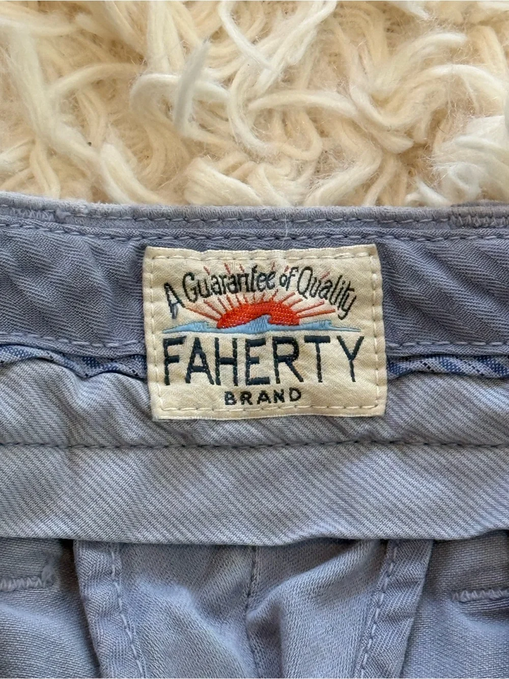 Faherty Pima Cotton Stretch Chino Shorts Gray Flat Front Men’s Size 36 Peru